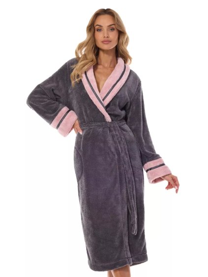 Dámský župan Madame onyx L&L (Barva/Velikost <img KodProduktu="13240943H">grafit (šedá) / 3XL/4XL)