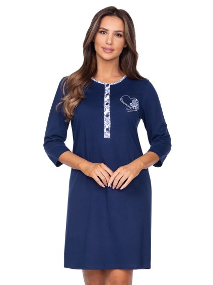 Dámská noční košile s obrázkem 091/22 Regina (Barva/Velikost <img KodProduktu="3809122H">granát (modrá) / 3XL)