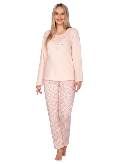 Dámské pyžamo s obrázkem 641/32 Regina (Barva/Velikost <img KodProduktu="3864132H">meruňka / M)