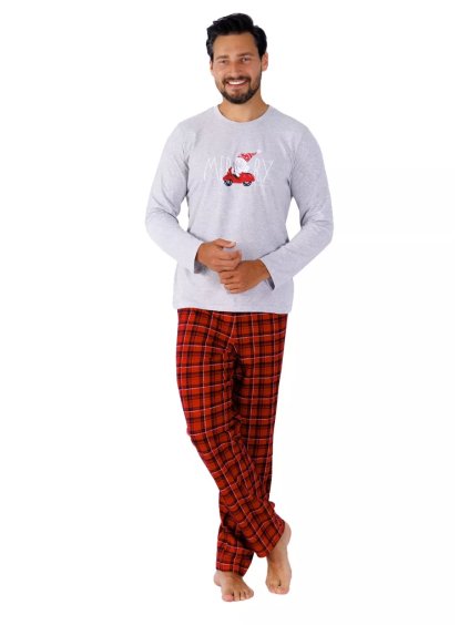 Pánské pyžamo Pedro 1473/41 HOTBERG (Barva/Velikost <img KodProduktu="40147341H">světlý melír / XXL)