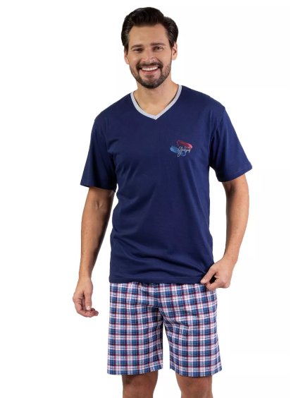 Pánské pyžamo 475/51 Regina (Barva/Velikost <img KodProduktu="3847552H">granát (modrá) / XXL)