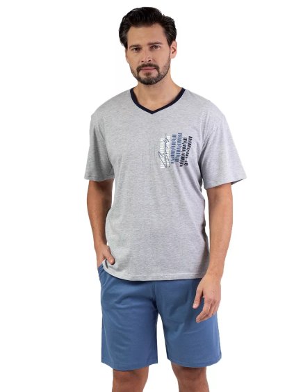 Pánské pyžamo REGINA 477/52: Pohodlné krátké kalhoty (Barva/Velikost <img KodProduktu="3847752H">šedá melír / XXL)