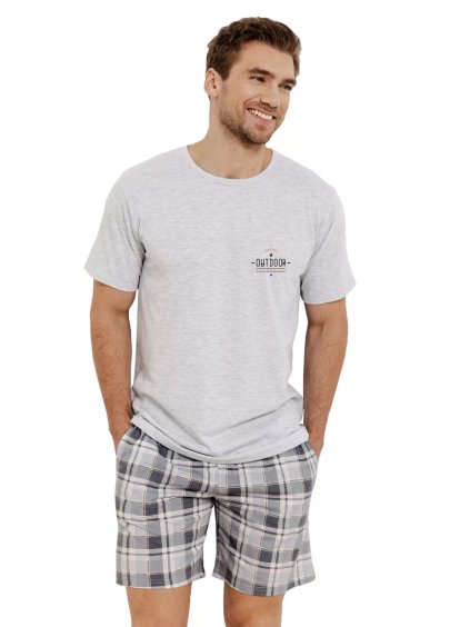Pánské pyžamo Ralph 3392 TARO – Styl & pohodlí na léto (Barva/Velikost <img KodProduktu="04339251H">světlý melír / XXL)