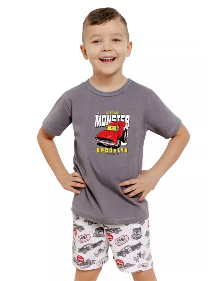 Chlapecké pyžamo Mateo 3408/3409 TARO – Pohodlí pro klidný spánek! (Barva/Velikost <img KodProduktu="04340851H">šedá / 140)
