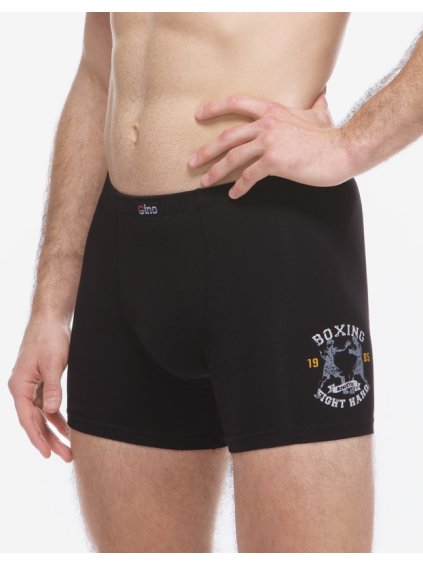 Boxerky delší nohavička 74177P (Barva/Velikost <img KodProduktu="74177P">černá, bílá / S/M)