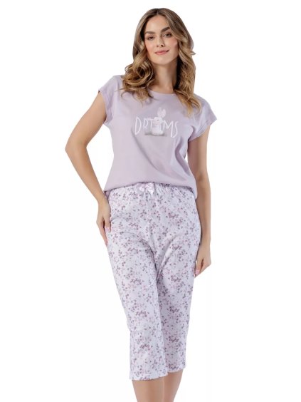 Dámské pyžamo Fabiana 1543 – Pohodlí a styl (Barva/Velikost <img KodProduktu="411543H">lila (fialová) / M)