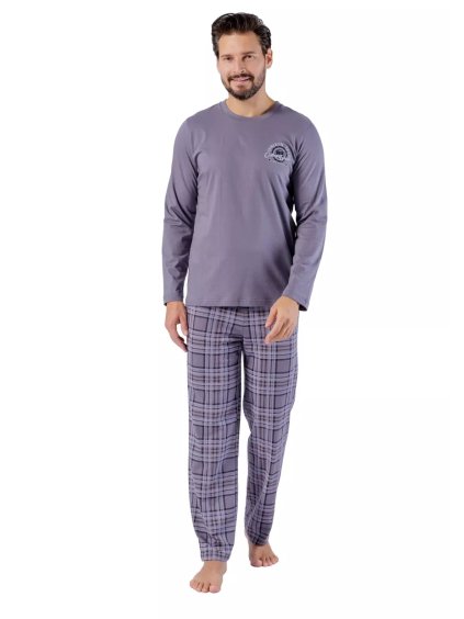 Pánské pyžamo Michal 1597/51 – Styl a pohodlí z bavlny (Barva/Velikost <img KodProduktu="40159751H">šedá / XXL)