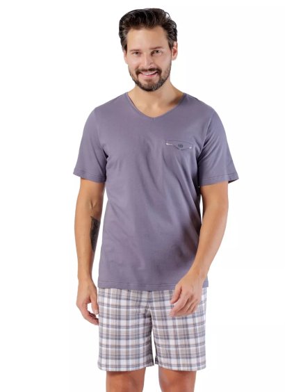 Pánské pyžamo Andrzej 1598/51 – Styl a pohodlí z bavlny (Barva/Velikost <img KodProduktu="40159851H">šedá / XXL)