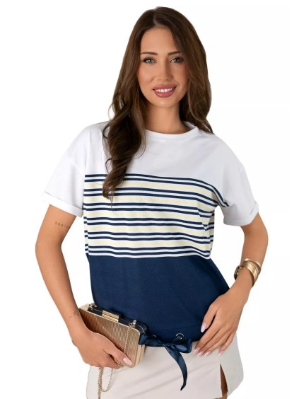 Dámská halenka 1228_11 HAJDAN – Stylový krátký rukáv (Barva/Velikost <img KodProduktu="11122811H">granát (modrá) / XXL/3XL)