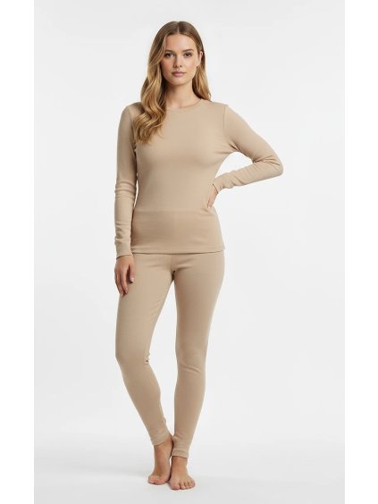 Dámský termo komplet halenky a kalhot s příměsí Merino vlny Gaubert (Barva/Velikost <img KodProduktu="152-Holland-Merino-Damske">béžová / XXL)