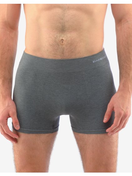 Bambusové pánské boxerky delší nohavička 54005P (Barva/Velikost šedá, bílá / XL/XXL)