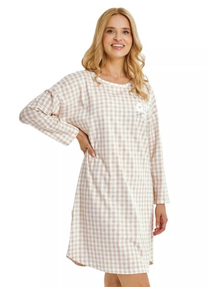 Dámské noční košile Vera 3437 TARO – Pohodlí a elegance (Barva/Velikost <img KodProduktu="043437H">béžová / XL)