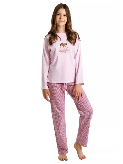 Dívčí pyžamo Jasmina 3501 TARO – Styl & Pohodlí (Barva/Velikost <img KodProduktu="043501H">růžová světlá / 158)