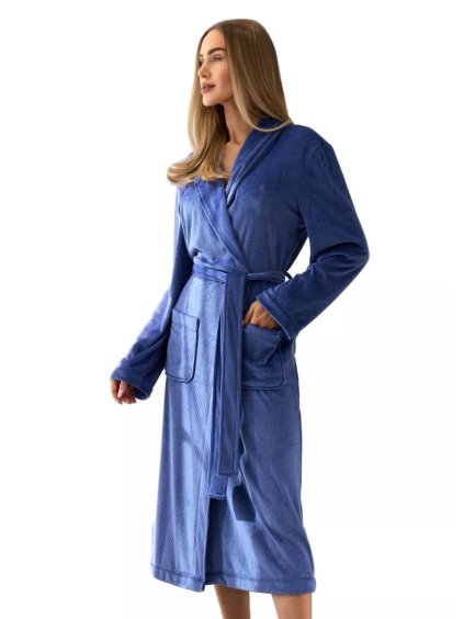 Dámský župan Gil long navy L&L – Pohodlí a elegance (Barva/Velikost <img KodProduktu="13251053H">jeans tmavá / XL/XXL)