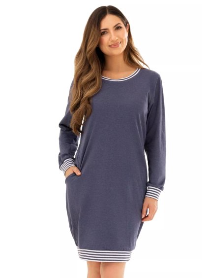 Dámská noční košile REGINA 159/53 – Pohodlí a elegance (Barva/Velikost <img KodProduktu="3815953H">granát (modrá) / XXL)