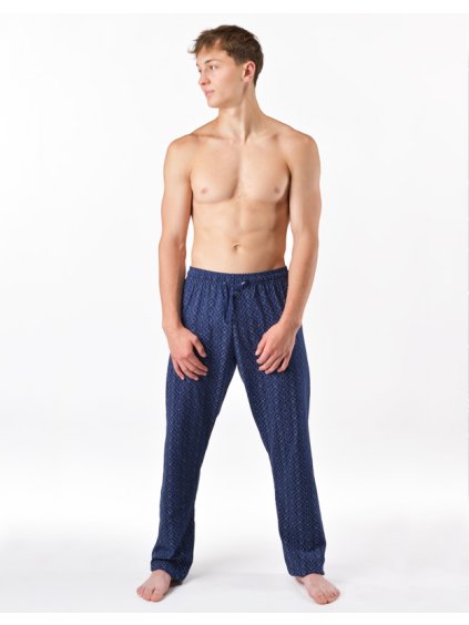 Kalhoty dlouhé pyžamové pánské 79199P (Barva/Velikost <img KodProduktu="79199P">lékořice, bílá / 3XL)