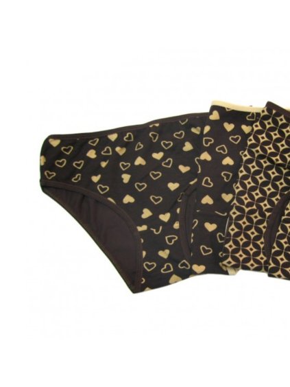 Francouzské kalhotky vzory srdce a abstrakt BDM250-128014 (Barva/Velikost angreštová - abstrakt / M/L)