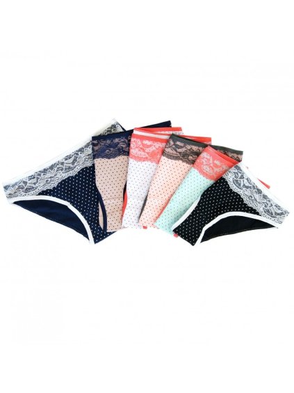 Francouzské kalhotky s krajkou (Barva/Velikost bílá / S/M)