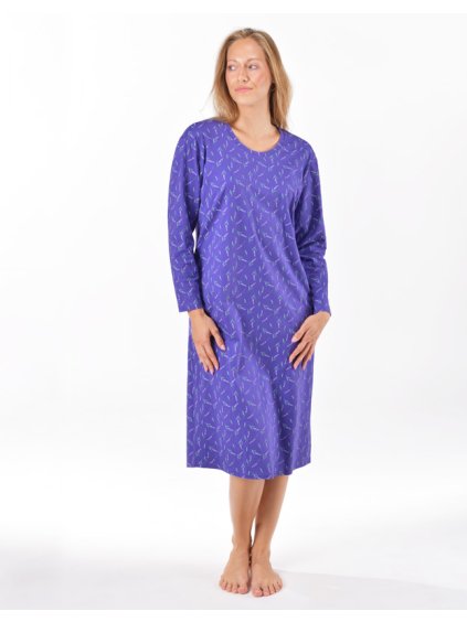 Výhodné balení 5 kusů - Košilka noční dámská dlouhý rukáv 19173P (Barva/Velikost <img KodProduktu="19173P">levandulová, šedobílá / XXL)