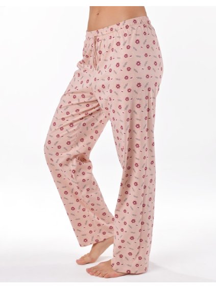 Výhodné balení 5 kusů - Kalhoty dlouhé pyžamové dámské 19177P (Barva/Velikost <img KodProduktu="19177P">šedohnědá, bílá / L)