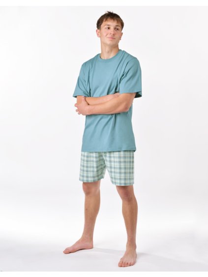 Výhodné balení 5 kusů - Pyžamo krátké pánské 79188P (Barva/Velikost <img KodProduktu="79188P">měsíc, aqua / XL)