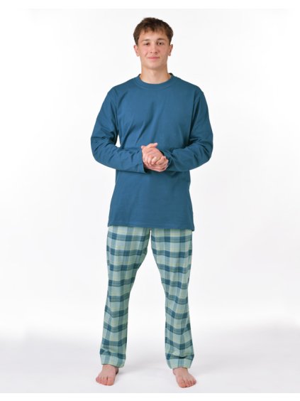 Výhodné balení 5 kusů - Pyžamo dlouhé pánské 79193P (Barva/Velikost <img KodProduktu="79193P">petrolejová, aqua / XL)