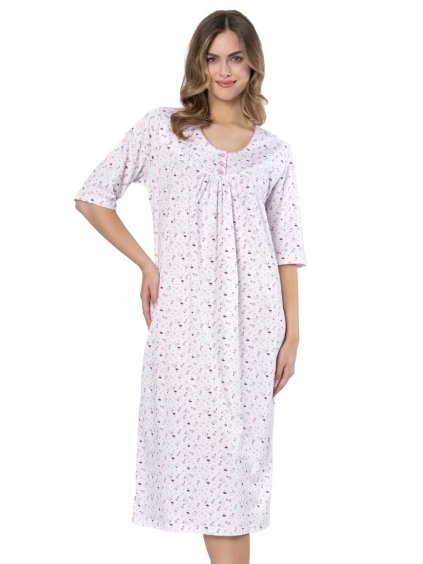 Dámská noční košile Dioniza 1638 LEVEZA – Pohodlí a elegance (Barva/Velikost <img KodProduktu="411638H">bílá / 4XL)