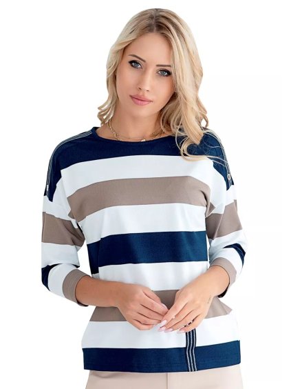 Dámská halenka 3/4 rukáv 1068/14 HAJDAN – Pohodlý a styl (Barva/Velikost <img KodProduktu="11106814H">granát (modrá) / XXL/3XL)