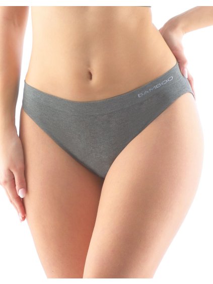 Bambusové kalhotky klasické s úzkým bokem 00037P (Barva/Velikost šedá, bílá / S/M)