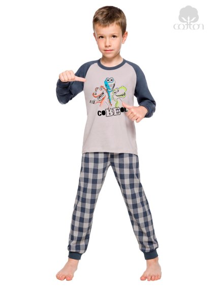 Chlapecké pyžamo Gawel se vzorem kostky Taro (Barva/Velikost grafit (šedá) / 128)