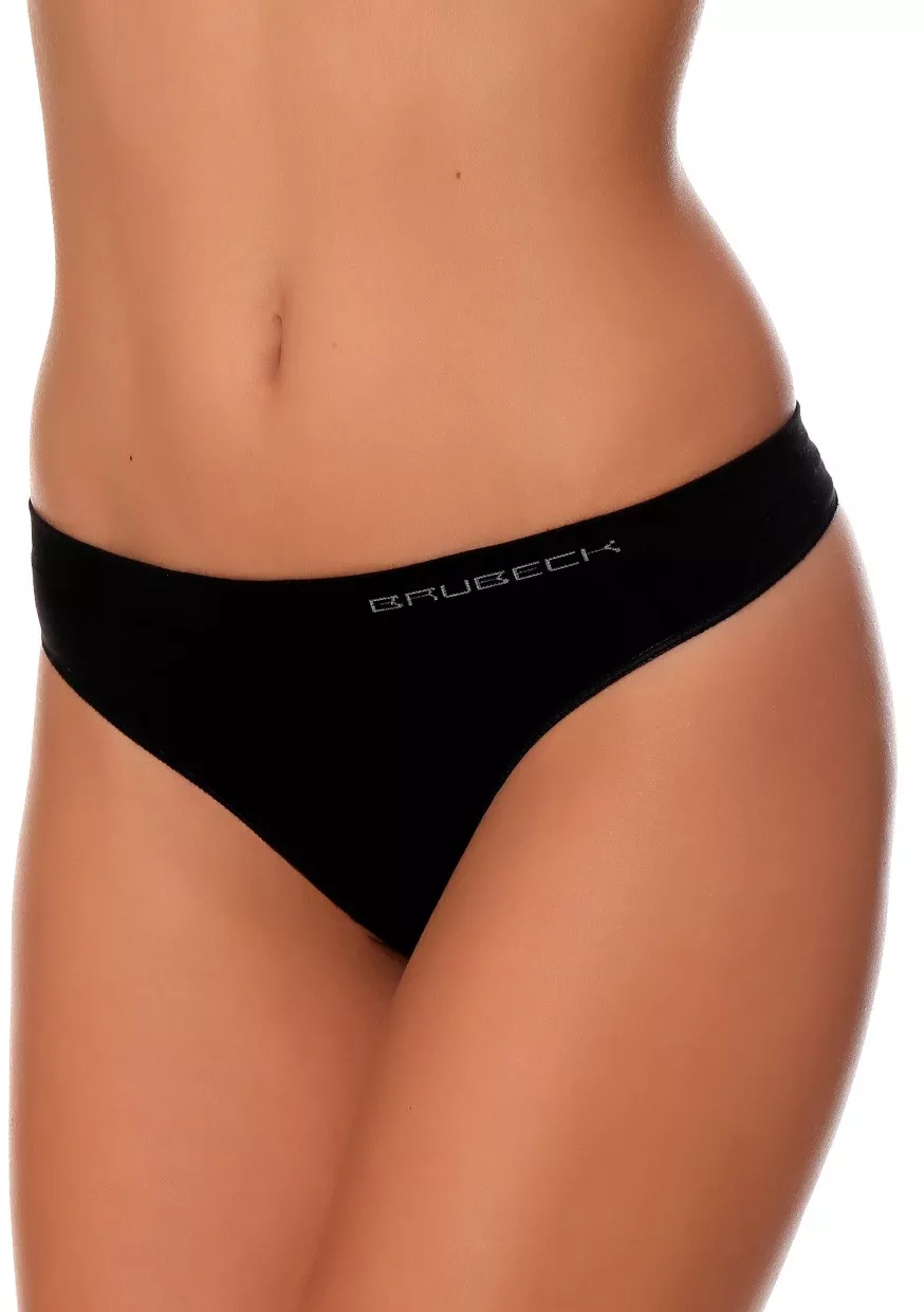 Dámská tanga kalhotky TH00182W BRUBECK Barva/Velikost: černá / M/L