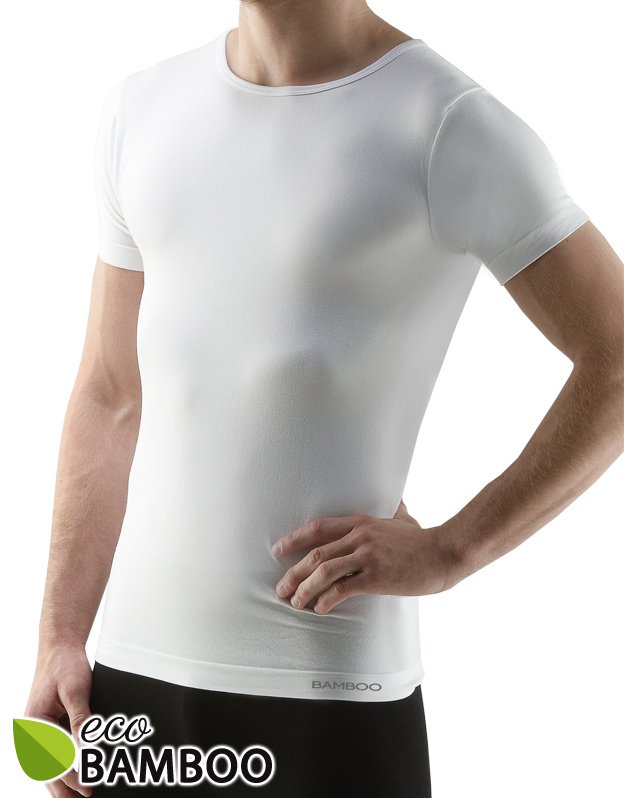 Gina Bambusové tričko pánské, krátký rukáv 58006P Barva/Velikost: bílá / M/L
