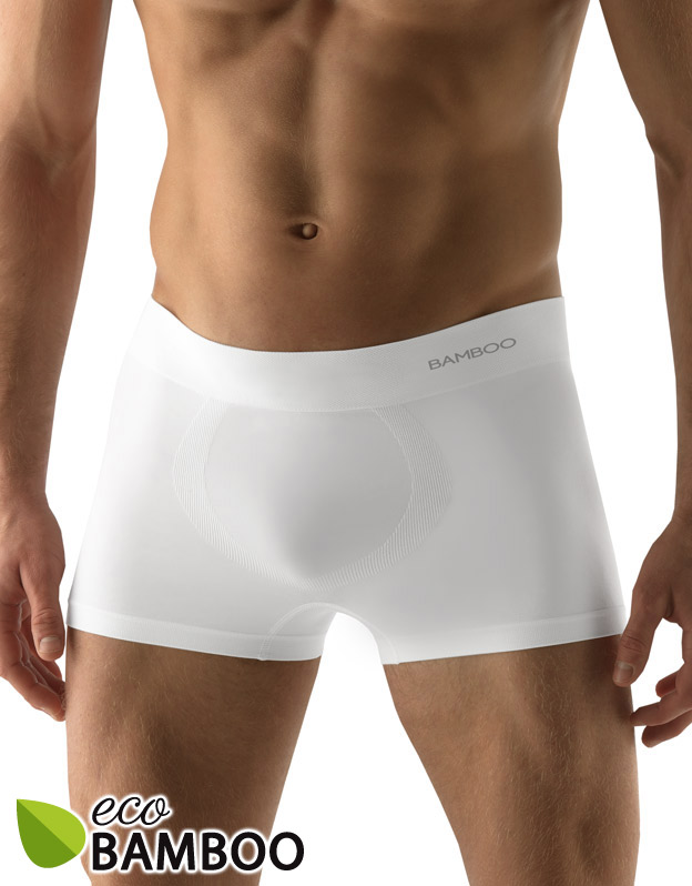 Levně Gina Bambusové pánské boxerky krátká nohavička 53005P Barva/Velikost: bílá / L/XL