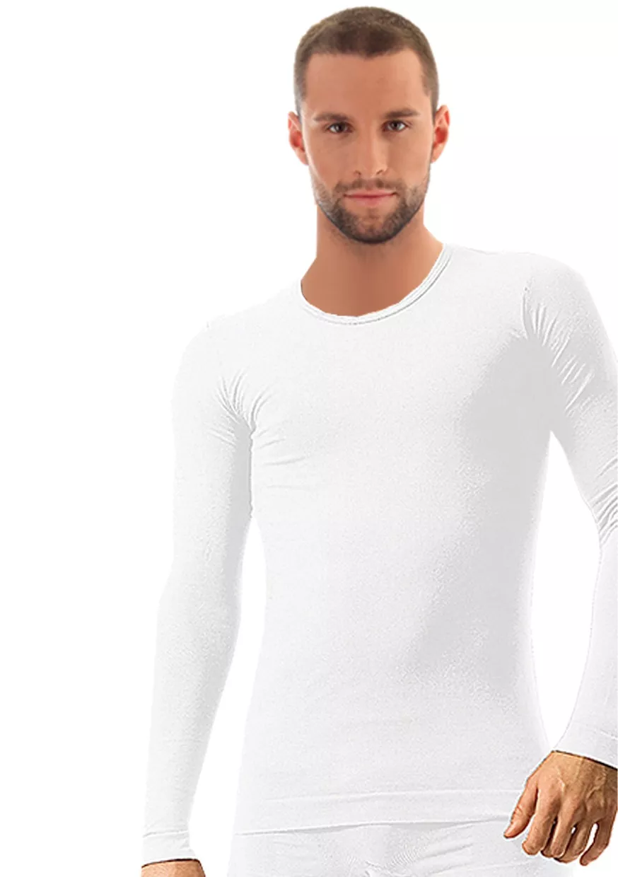 Pánské tričko Comfort Cotton LS01120M BRUBECK Barva/Velikost: bílá / S/M