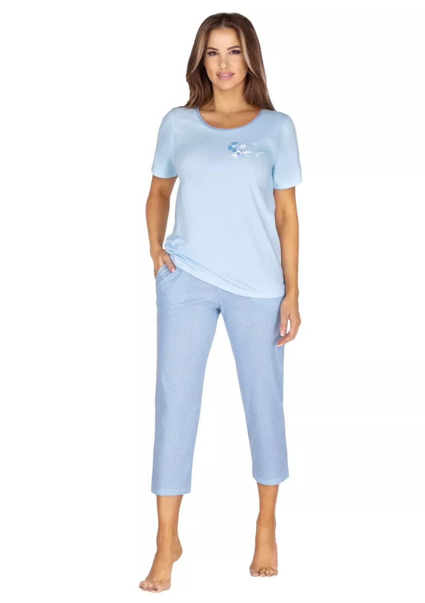 Dámské pyžamo s obrázkem 623/31 Regina Barva/Velikost: modrá světlá / XL