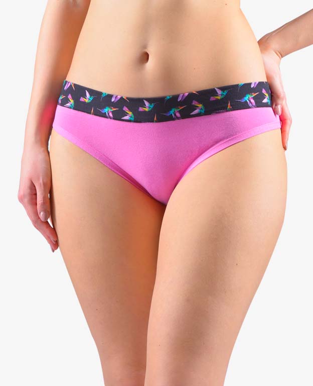 Gina Výhodné balení 5 kusů - Kalhotky bokové se širokým bokem Disco 17 16172P Barva/Velikost: pink, fialová / XS/S