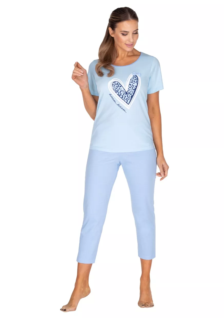 Dámské pyžamo s obrázkem model 630/31 Regina Barva/Velikost: modrá světlá / M