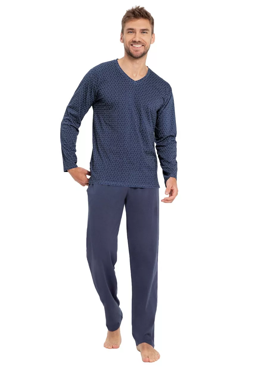 Pánské vzorované pyžamo Trevor 3069/3070/3071 Taro Barva/Velikost: jeans / 6XL