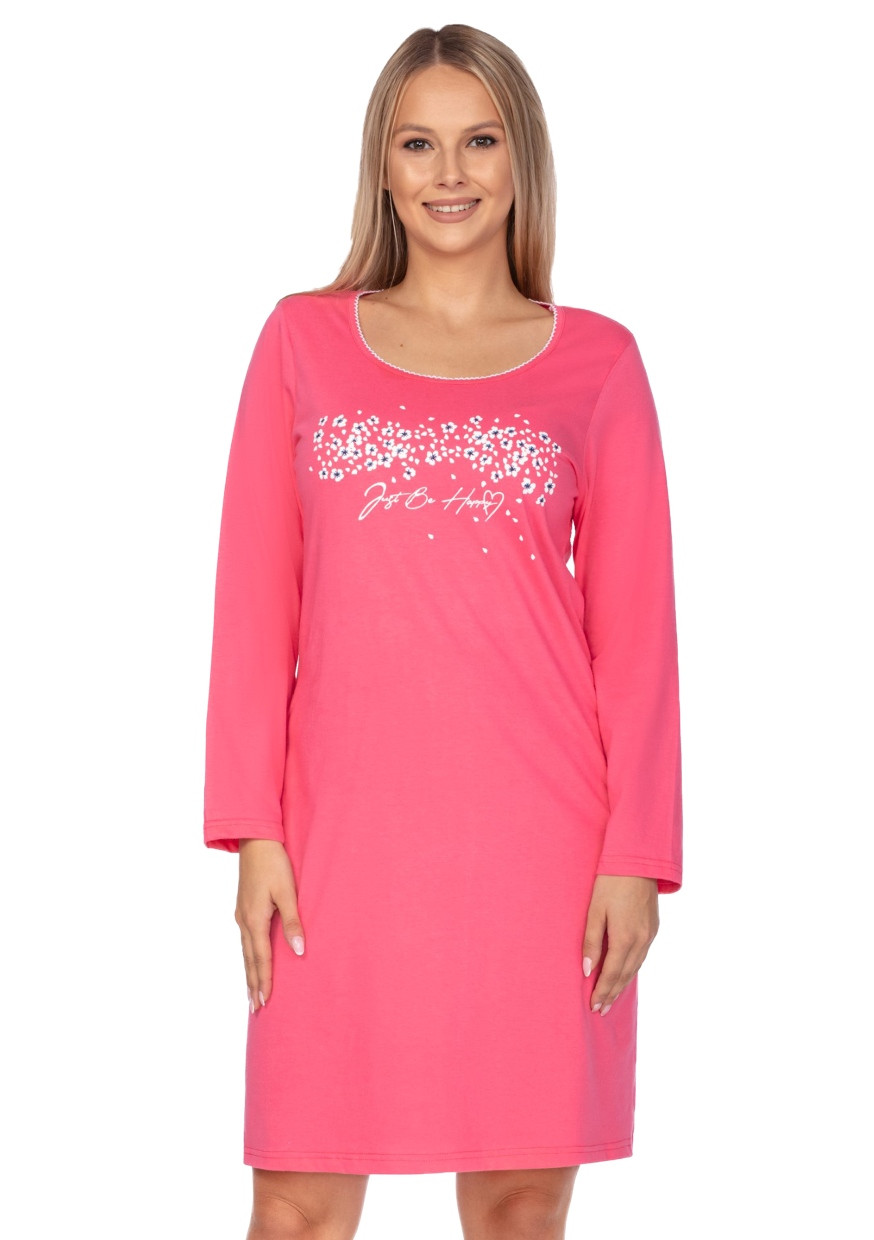 Dámská noční košile s obrázkem 111/32 Regina Barva/Velikost: malina (Raspberry) / XL