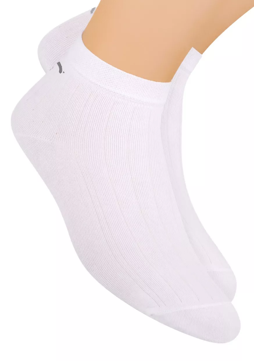 Chlapecké kotníkové ponožky sportovní jednobarevné 054/101 STEVEN Barva/Velikost: bílá / 38/40