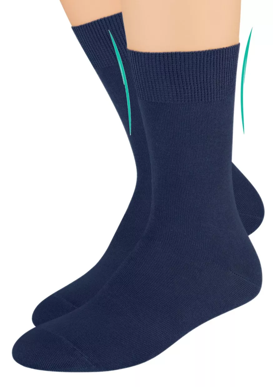 Dámské zdravotní ponožky s lemem 055 STEVEN Barva/Velikost: granát (modrá) / 35/37