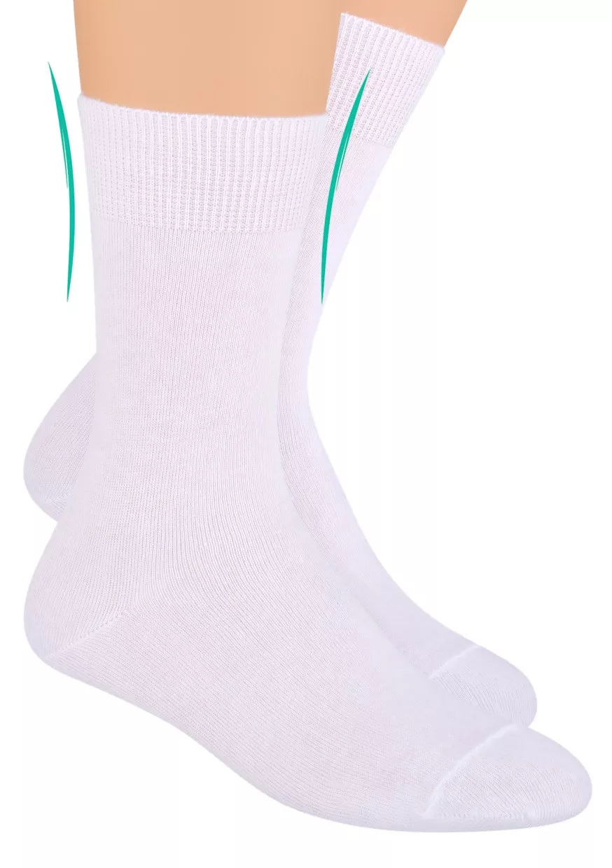 Pánské zdravotní ponožky s lemem 055 STEVEN Barva/Velikost: bílá / 44/46