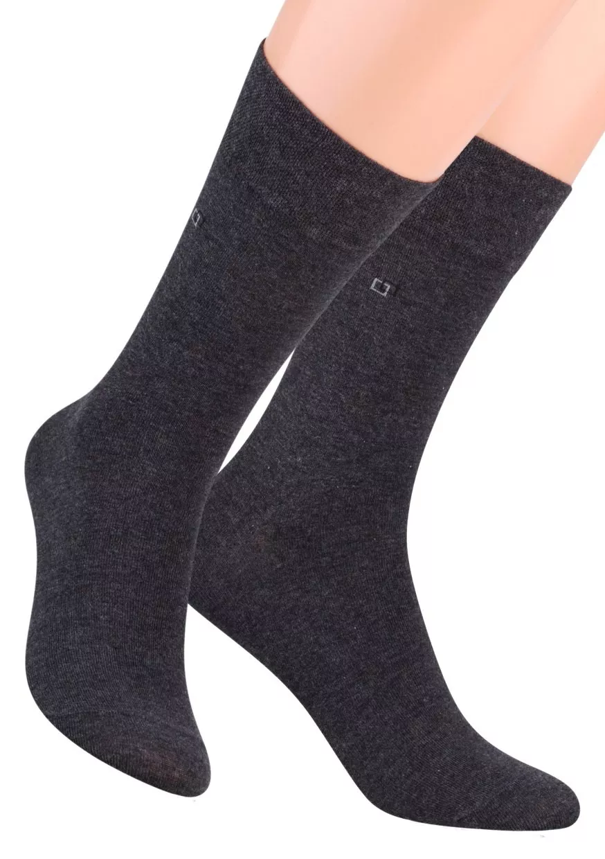 Pánské oblekové ponožky se vzorem dvou čtverců 056/1 STEVEN Barva/Velikost: světlý melír / 39/41