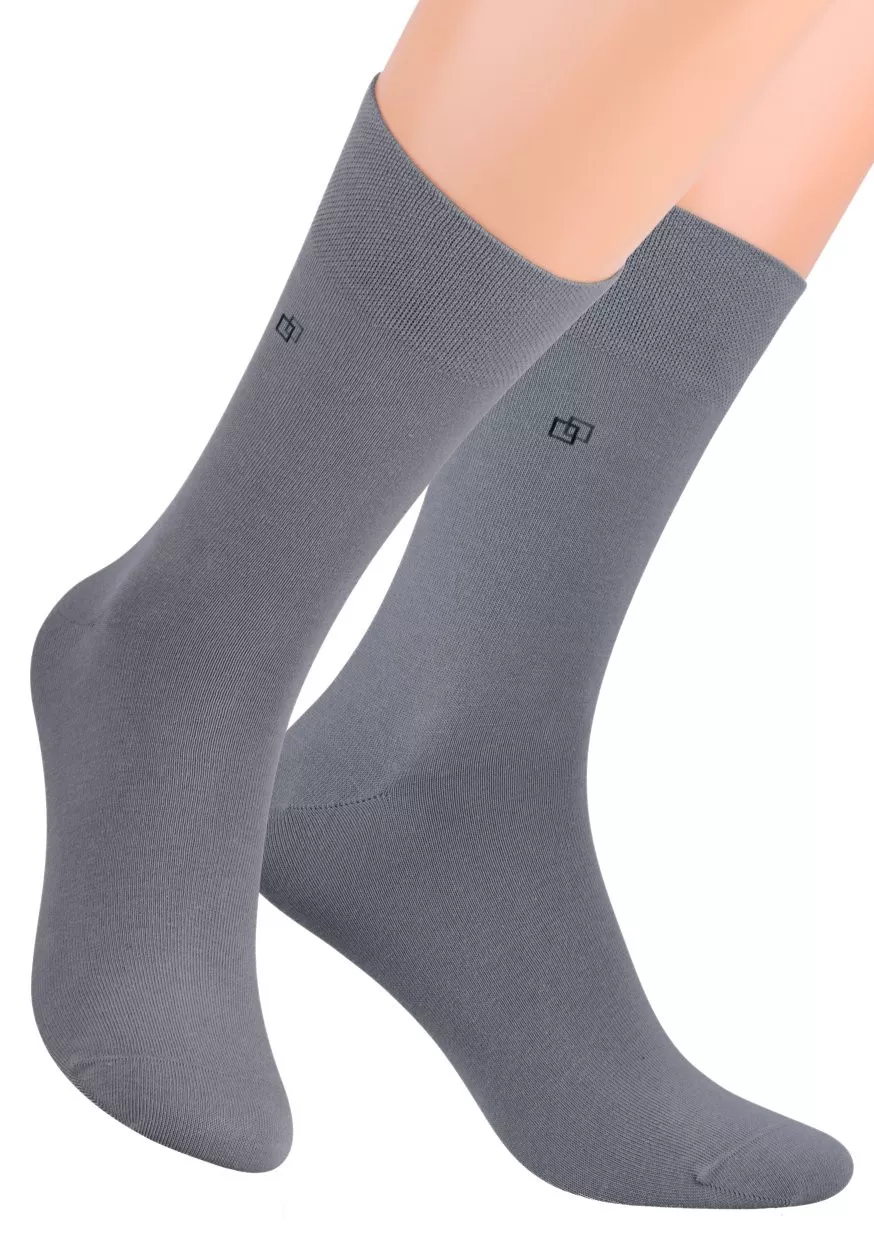 Pánské oblekové ponožky se vzorem dvou čtverců 056/1 STEVEN Barva/Velikost: šedá / 39/41