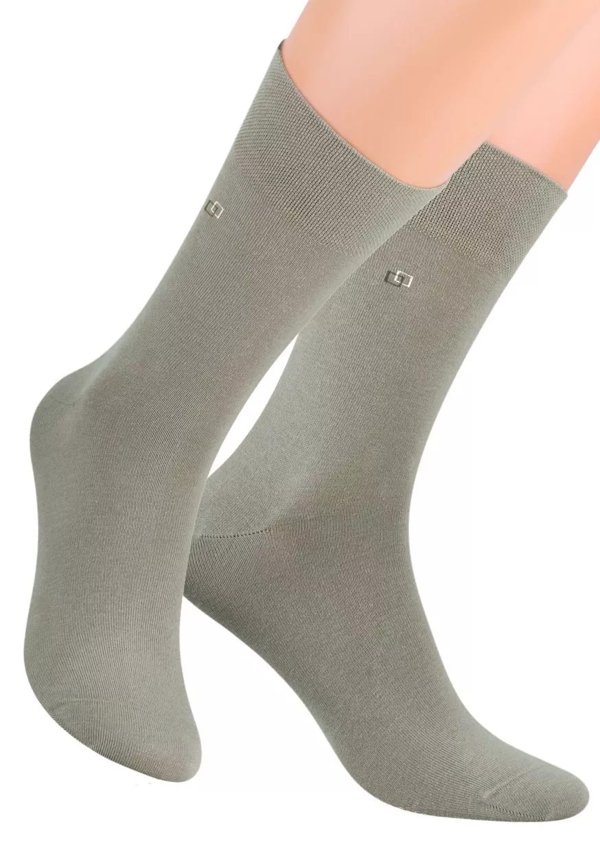 Pánské oblekové ponožky se vzorem dvou čtverců 056/1 STEVEN Barva/Velikost: zelená tmavá / 39/41