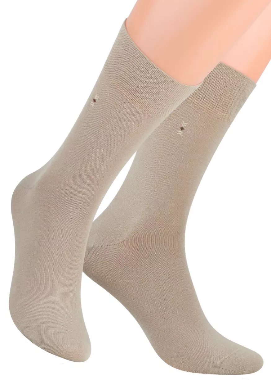 Pánské oblekové ponožky se vzorem šipek 056/4 STEVEN Barva/Velikost: béžová tmavá / 42/44