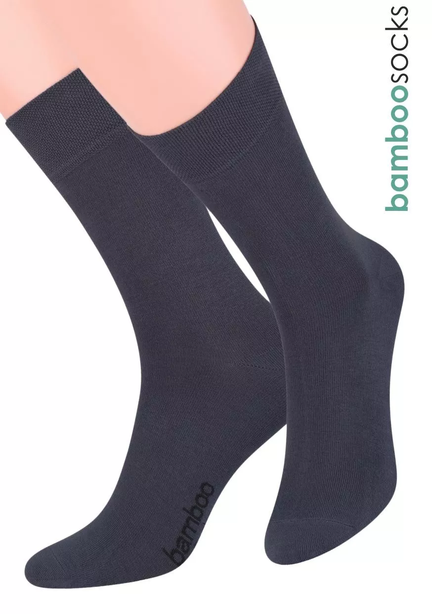 Dámské klasické ponožky z bambusového vlákna 086 STEVEN Barva/Velikost: šedá tmavá / 35/37