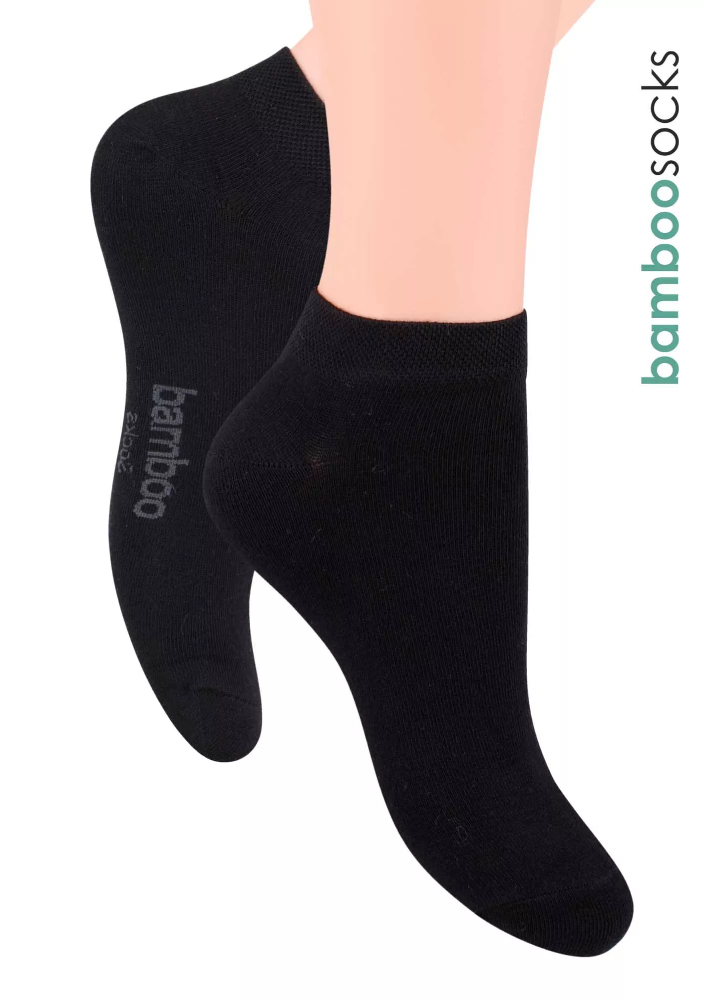 STEVEN Pánské kotníkové ponožky z bambusového vlákna 094 Barva/Velikost: černá / 44/46