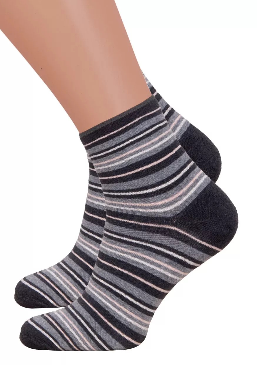 Dámské froté ponožky se vzorem 123/052 Steven Barva/Velikost: světlý melír / 35/37