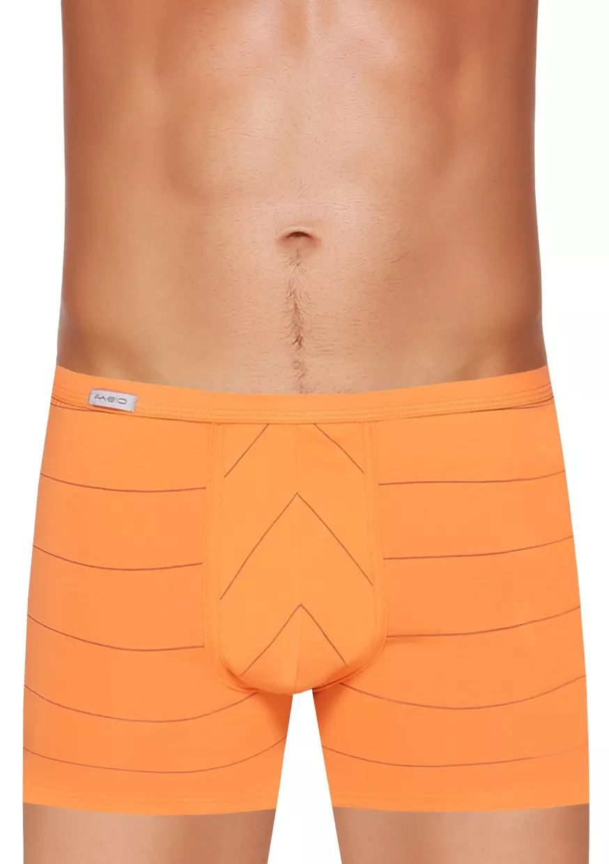 Pánské boxerky s delší nohavičkou a podélným proužkem vzor 410 Fabio Barva/Velikost: oranžová / M/L